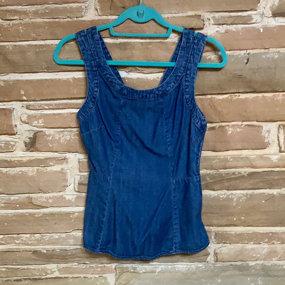 Fitted Denim Peplum Top